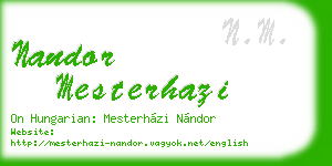 nandor mesterhazi business card
