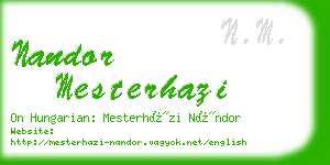 nandor mesterhazi business card